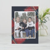 Prettig Kerstmis Rode Geruite Kerstmis Aangepaste  Feestdagenkaart (Staand voorkant)