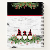 Prettig Kerstmis Rode Hoed Buffalo Plaid Gnomes  Notitieboek (Achterkant)