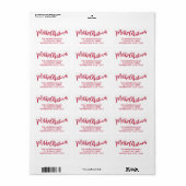 Prettig Kerstmis Rode Script Retouradres Etiket (Full Sheet)