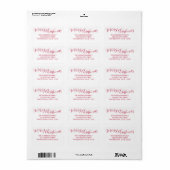 Prettig Kerstmis Rode Script Retouradres Etiket (Full Sheet)