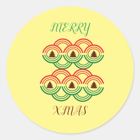 Prettig Kerstmis Ronde Sticker (Voorkant)