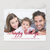 Prettig Kerstmis Rood Calligrafie Foto Kerstmis Briefkaart (Voorkant)