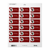 Prettig Kerstmis Rood Cijfers 6 & 7 Aangepaste Naa Etiket (Full Sheet)