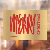 Prettig Kerstmis Rood Elégant Modern Kunstzinnig Raamsticker (Vel 2)