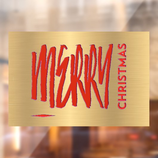 Prettig Kerstmis Rood Elégant Modern Kunstzinnig Raamsticker (Vel 2)