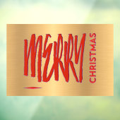 Prettig Kerstmis Rood Ellegant Modern Kunstzinnig Raamsticker (Vel 3)