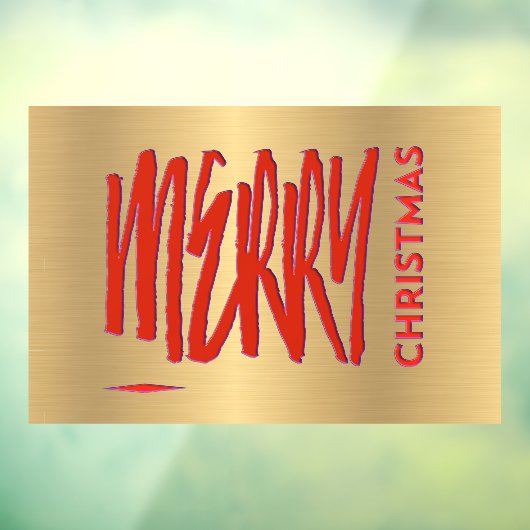 Prettig Kerstmis Rood Ellegant Modern Kunstzinnig Raamsticker (Vel 3)