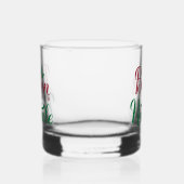 Prettig Kerstmis Rood en Groen Kerstfeest Whisky Glas (Links)