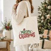 Prettig Kerstmis Rood en Groen Tote Bag