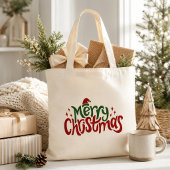 Prettig Kerstmis Rood en Groen Tote Bag