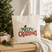 Prettig Kerstmis Rood en Groen Tote Bag