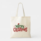 Prettig Kerstmis Rood en Groen Tote Bag (Achterkant)