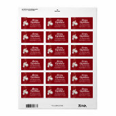 Prettig Kerstmis Rood en Wit Retouradres Etiket (Full Sheet)