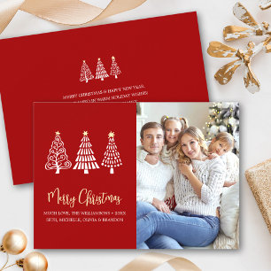 Prettig Kerstmis Rood Foto Pret Blijmoedige Bomen  Feestdagenkaart