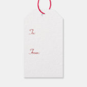 Prettig Kerstmis Rood Glitter Cadeaubijslage Cadeaulabel (Achterkant)