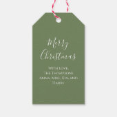 Prettig Kerstmis Rood Groen Klassiek Geruit Vakant Cadeaulabel (Voorkant)