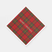 Prettig Kerstmis Rood Tartan Plaid Servet (Hoek)