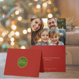 Prettig Kerstmis Rood Voeg Foto Toe Vouwbare Kerst Feestdagen Kaart