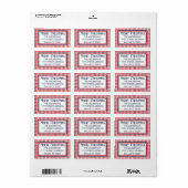 Prettig Kerstmis Rood & Wit Gingham Klad Retour Etiket (Full Sheet)