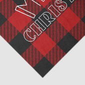 Prettig Kerstmis Rood Zwarte Buffalo Schotse Patro Tissuepapier (Detail)