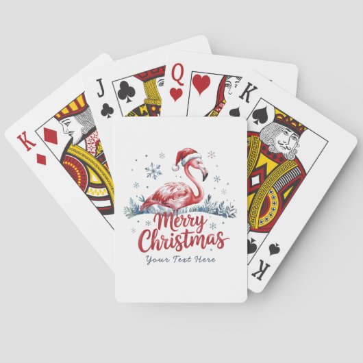 Prettig Kerstmis Roze Flamingo Persoonlijk Pokerkaarten (Achterkant)