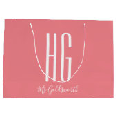 Prettig Kerstmis Roze Wit Groot Cadeauzakje (Achterkant)