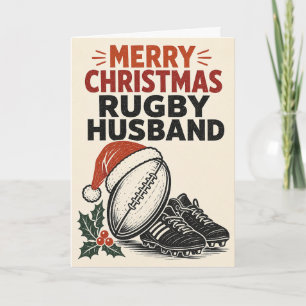 Prettig kerstmis Rugby man kerstkaart Kaart