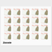 Prettig Kerstmis Rustieke Boom Gift Tag Sticker La (Vel)