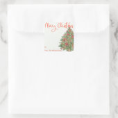 Prettig Kerstmis Rustieke Boom Gift Tag Sticker La (Tas)