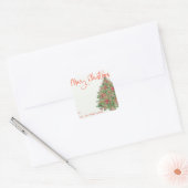 Prettig Kerstmis Rustieke Boom Gift Tag Sticker La (Envelop)
