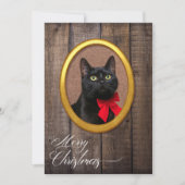 Prettig Kerstmis Rustieke Cute Gouden Lijst Voeg F Feestdagenkaart (Voorkant)