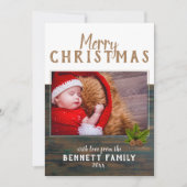 Prettig Kerstmis Rustieke Dennen Kerst Foto Kaart (Voorkant)