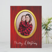 Prettig Kerstmis Rustieke Grappige Cute Frame Voeg Feestdagenkaart (Staand voorkant)