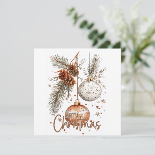 Prettig Kerstmis Rustieke Groet (Staand voorkant)