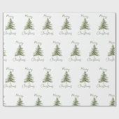 Prettig Kerstmis Rustieke Minimalistische Bomen Cadeaupapier (Vlak)