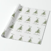 Prettig Kerstmis Rustieke Minimalistische Bomen Cadeaupapier (Uitgerold)