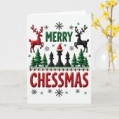 Prettig Kerstmis Schaakkaart Schaakspeler Cadeau Kaart (Gele Bloem)