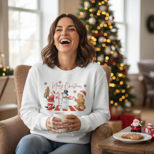 Prettig Kerstmis Schattige Kerstmis Karakters Kers Trui