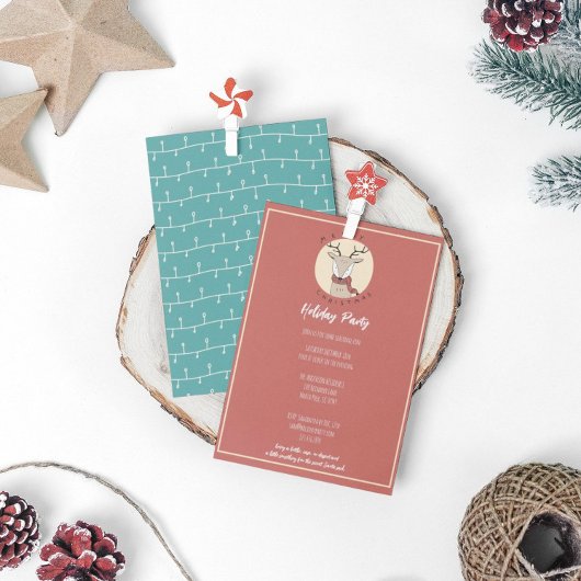 Prettig Kerstmis Schattige Rendier Kerstfeest Feestdagenkaart