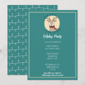 Prettig Kerstmis Schattige Rendier Kerstfeest Feestdagenkaart (Voorkant / Achterkant)