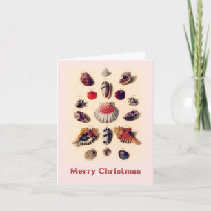 Prettig Kerstmis Schelpen Roze Kerstkaart Kaart