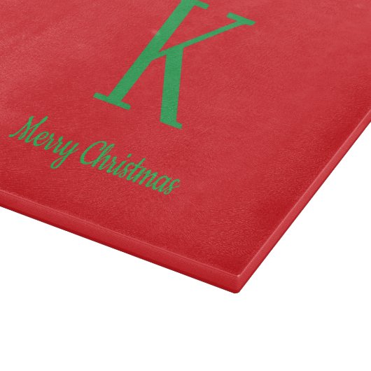 Prettig Kerstmis Script Persoonlijk Monogram Snijplank (Hoek)