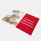 Prettig Kerstmis Segenswensen Rode Elf Mat Deurmat (Schuin)