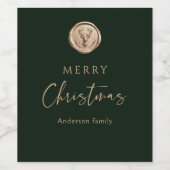 Prettig Kerstmis Sfeervol Groen Persoonlijk Wijn Etiket (Enkel label)