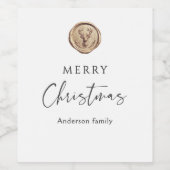 Prettig Kerstmis Sfeervol Wit Persoonlijk Wijn Etiket (Enkel label)