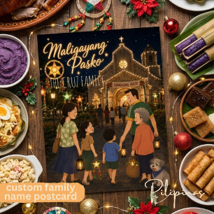 Prettig Kerstmis Simbang Gabi Tradities Feestdagenkaart