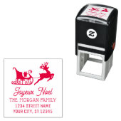 Prettig Kerstmis slee met rendier naam retouradres Zelfinktende Stempel (In situ)