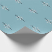 Prettig Kerstmis Sneeuw Blauw Minimalistisch Profe Cadeaupapier (Hoek)