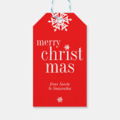 Prettig Kerstmis Sneeuw Cadeaulabel (Achterkant)