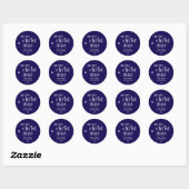 Prettig Kerstmis Sneeuw Marine Ronde Sticker (Vel)